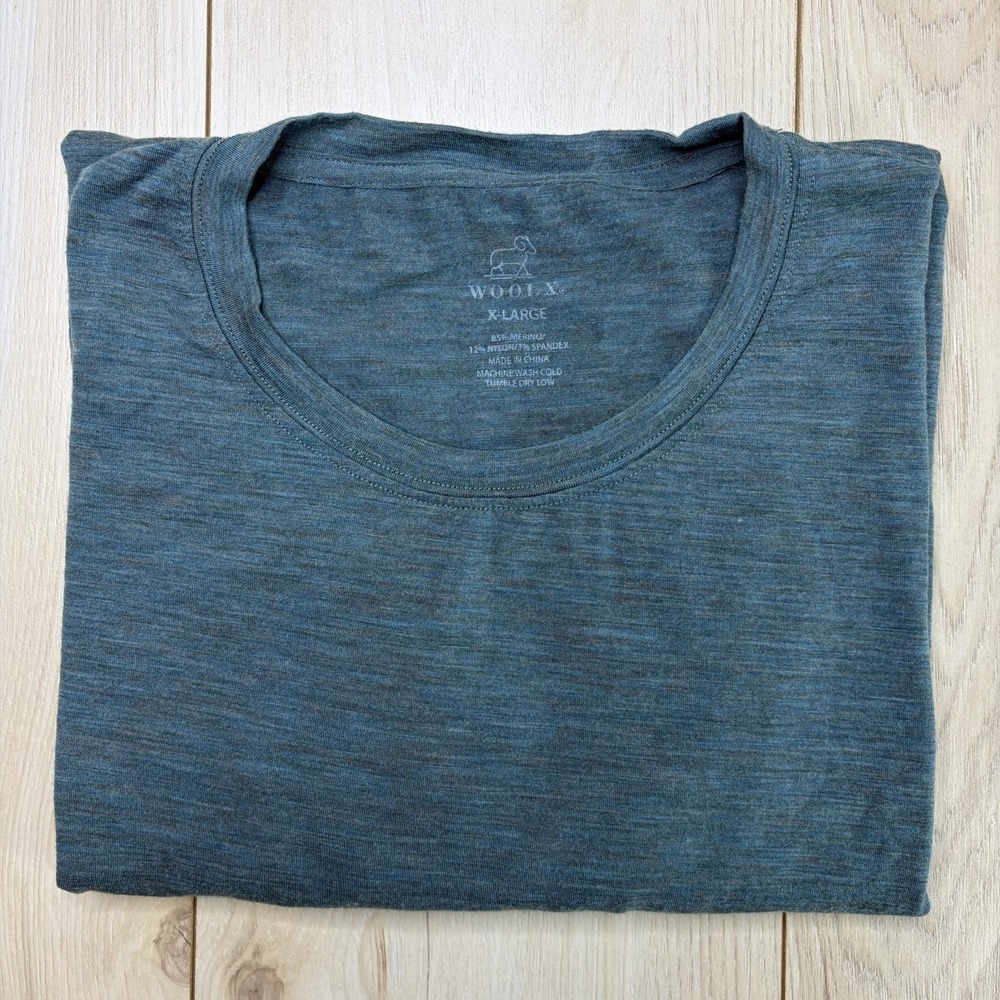 WoolX Tee Shirt Mens XL Heather Green Performance Base Layer Stretch
